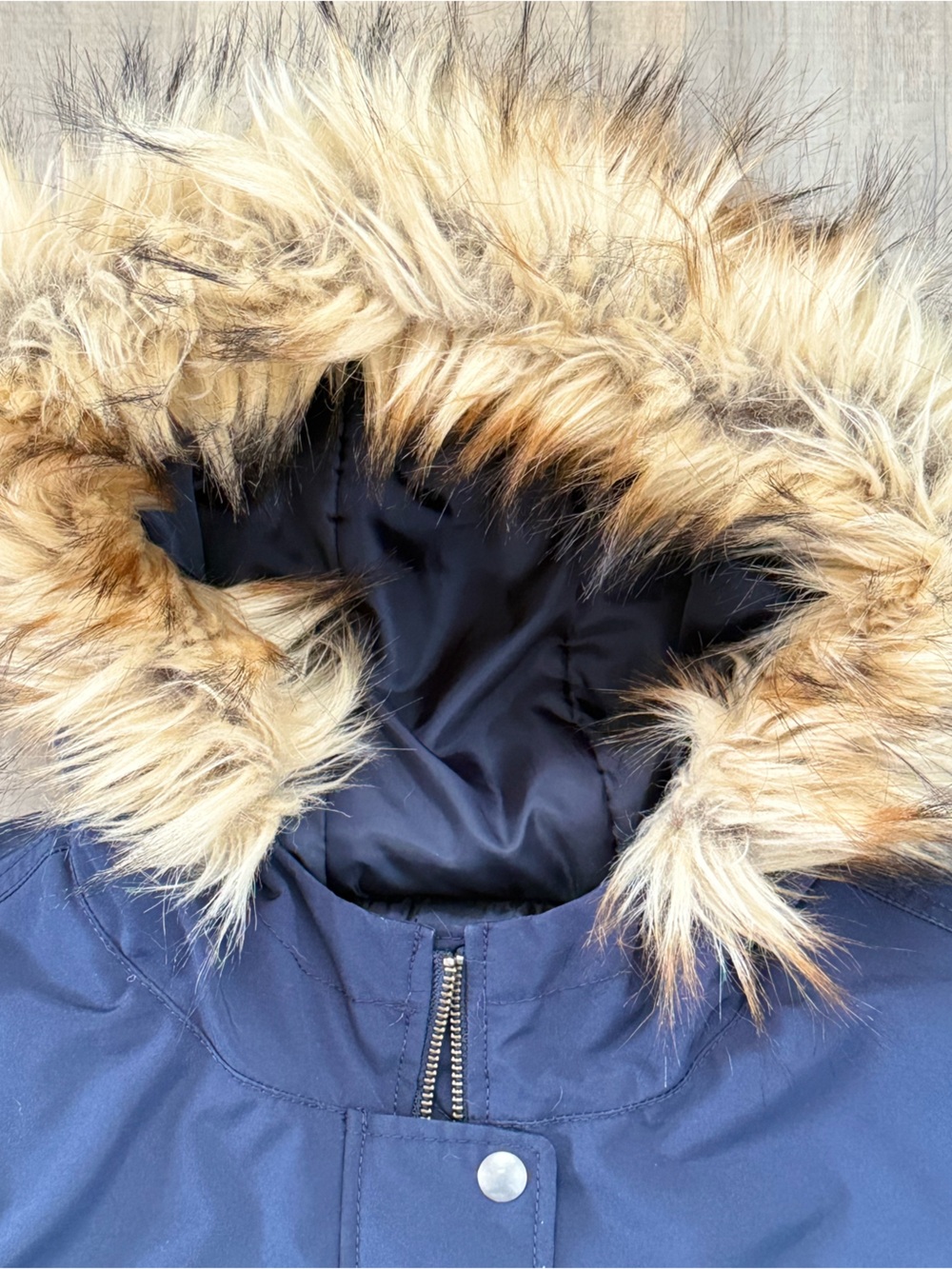 J. Crew Navy Puffer with Faux-Fur Trim Warm Quilted Full Zipper Women’s Jacket - Picture 3 of 11